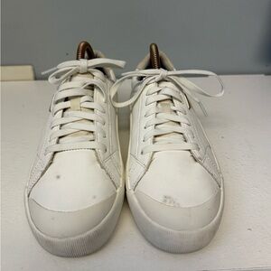 Dr. Scholl's Womens Time Off Sneaker 9.5 Wide White Smooth Faux Leather Platform